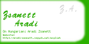 zsanett aradi business card